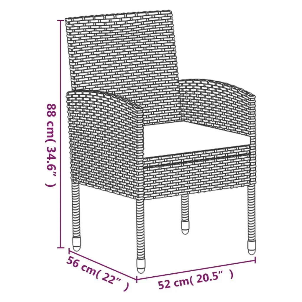 Outdoor Dining Set 5 Piece Garden Furniture Table Chairs PE Rattan Anthracite