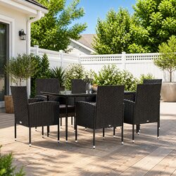 Comfortable 7 Piece Outdoor Dining Set with Cushions
