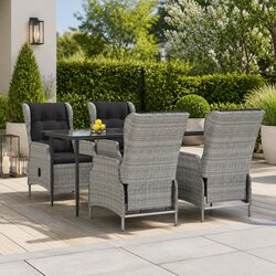 Comfortable 5-Piece Outdoor Dining Set in Grey