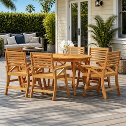Reliable and Practical 7 Piece Acacia Garden Dining Set