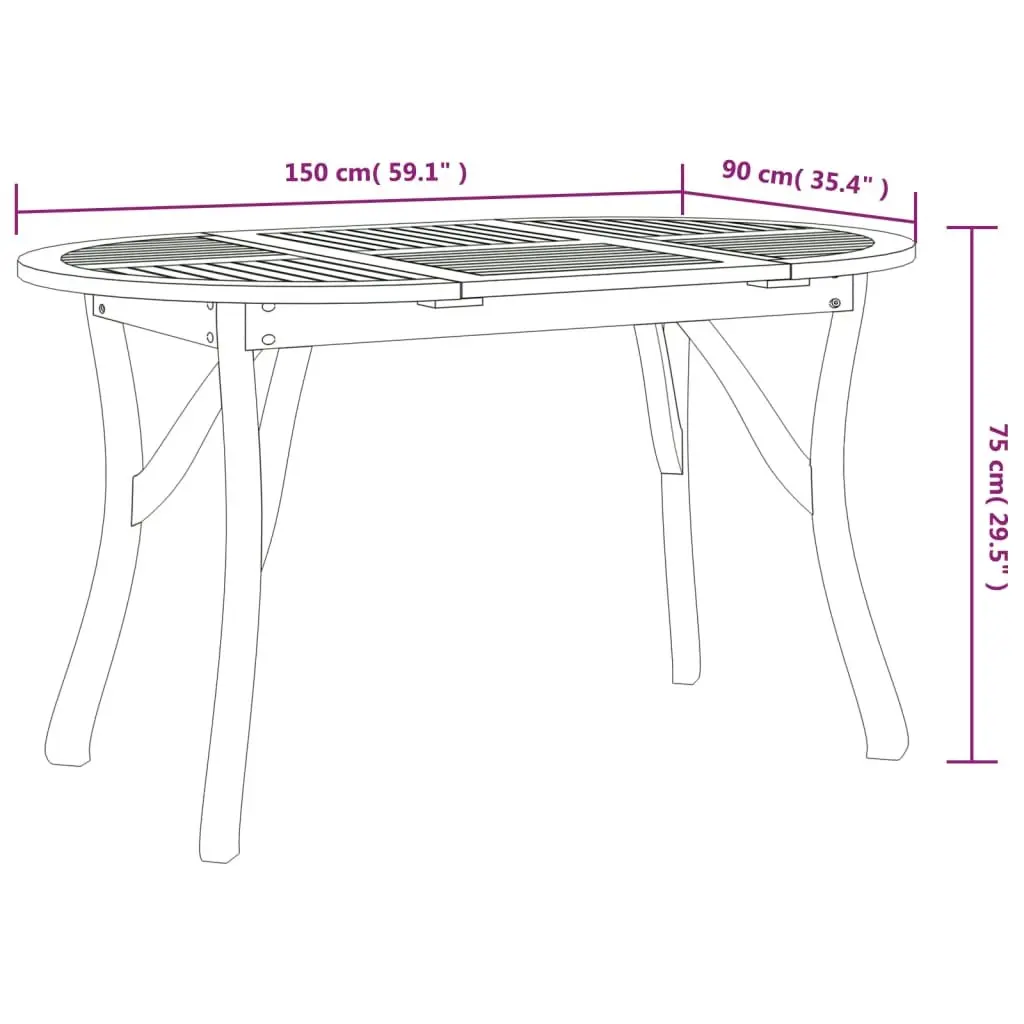 7 Piece Acacia Garden Dining Set