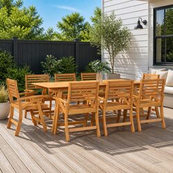 Comfortable and Durable 9 Piece Garden Dining Set