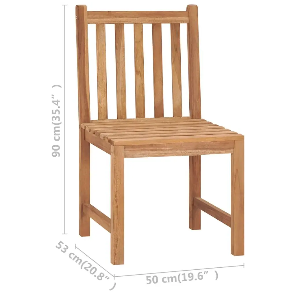 Teak Wood Outdoor Garden Chairs 2 pcs Brown Patio Seating Furniture