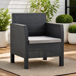 Comfortable and Practical Anthracite Garden Armchair