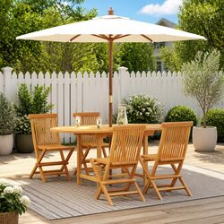 Reliable 5-Piece Teak Wood Dining Set for Your Outdoors