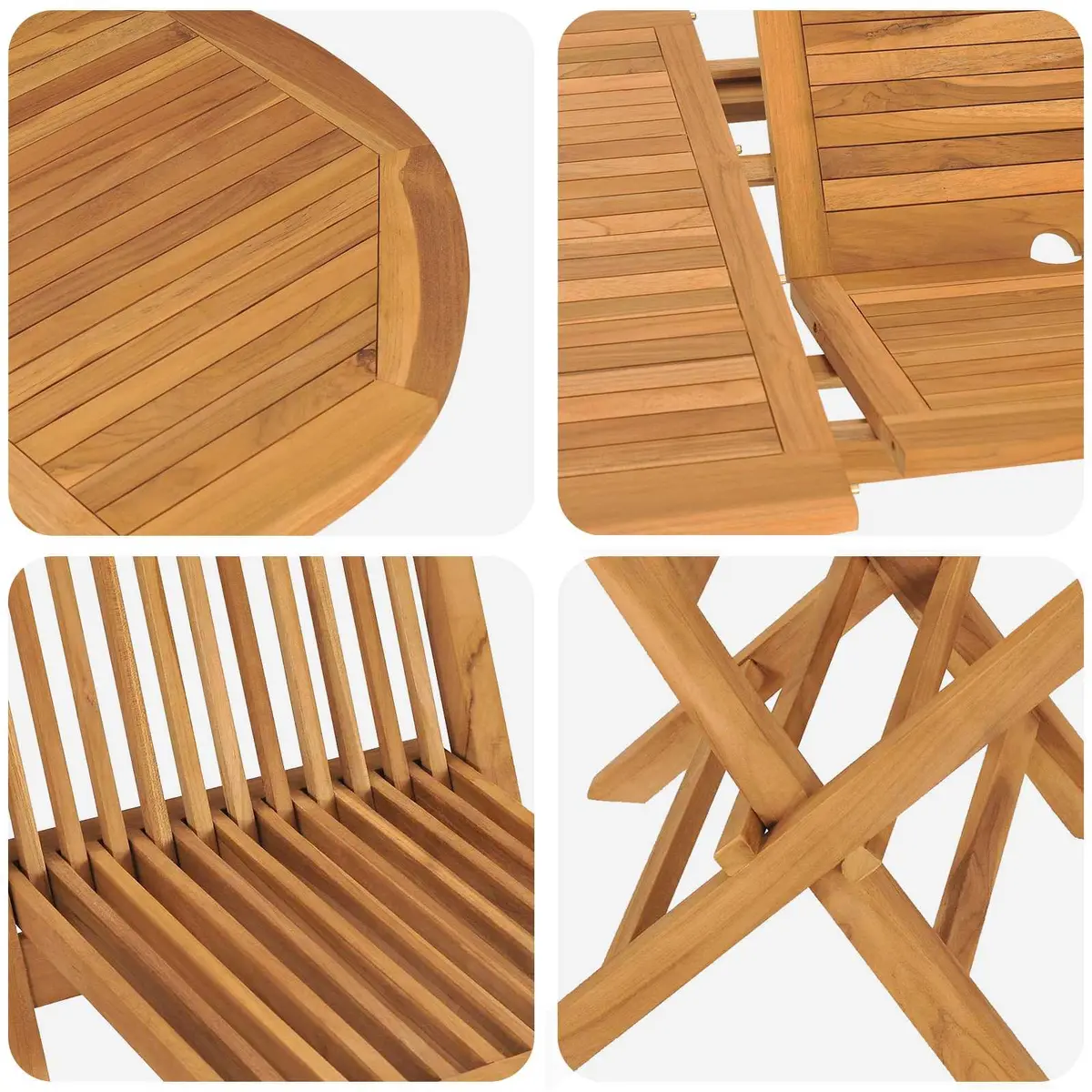 7-Piece Dining Set in Solid Teak Wood