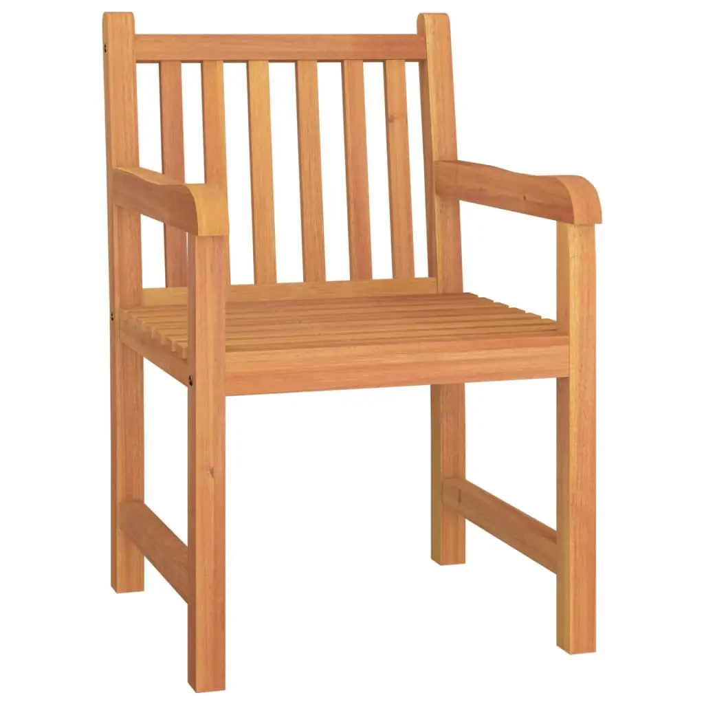 3 Piece Solid Teak Wood Garden Dining Set Outdoor Furniture Brown Table Chairs