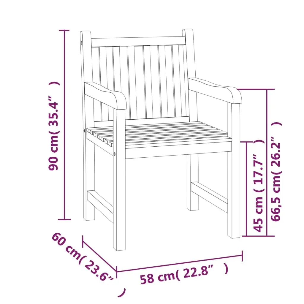 3 Piece Solid Teak Wood Garden Dining Set Outdoor Furniture Brown Table Chairs