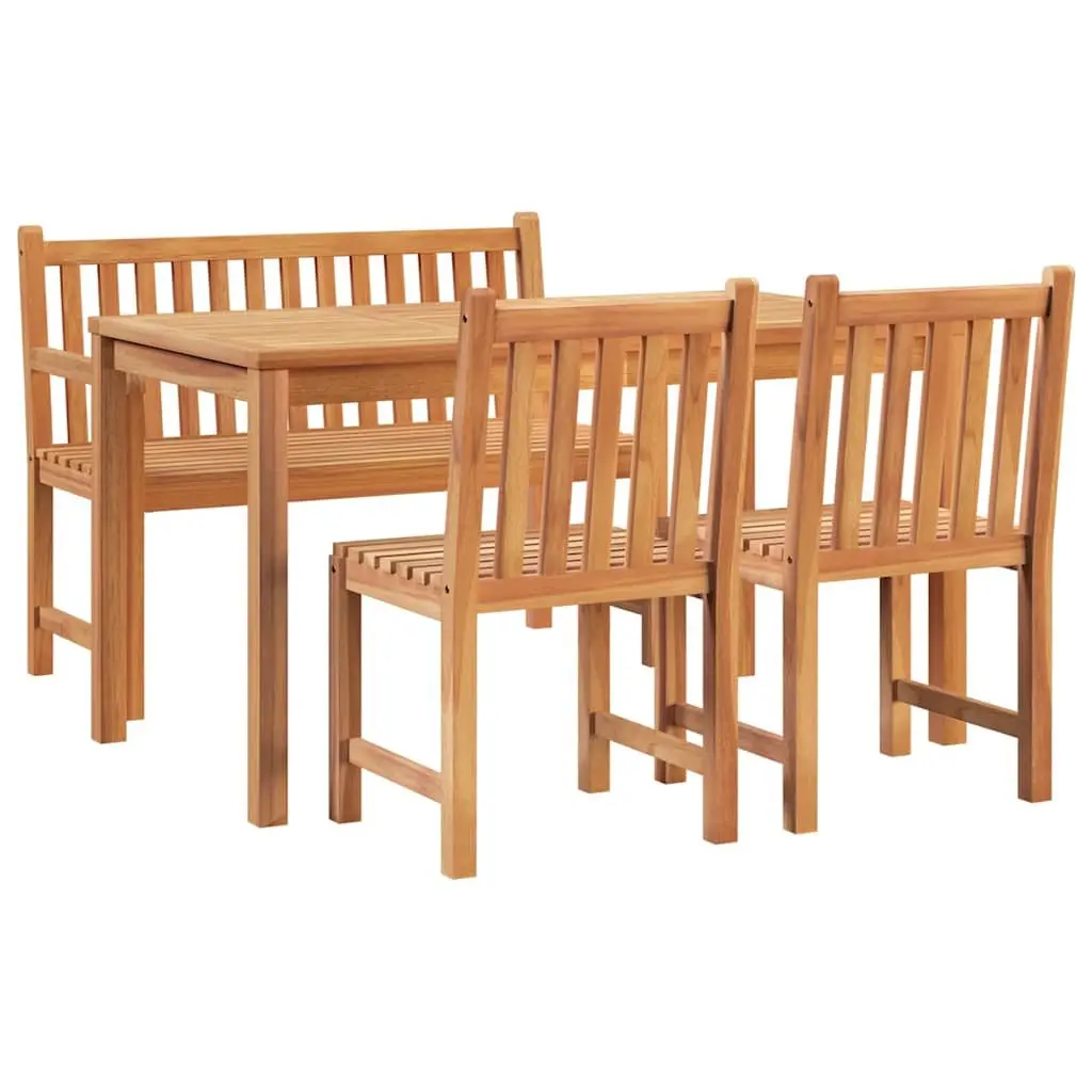4-Piece Solid Teak Dining Set for Outdoors
