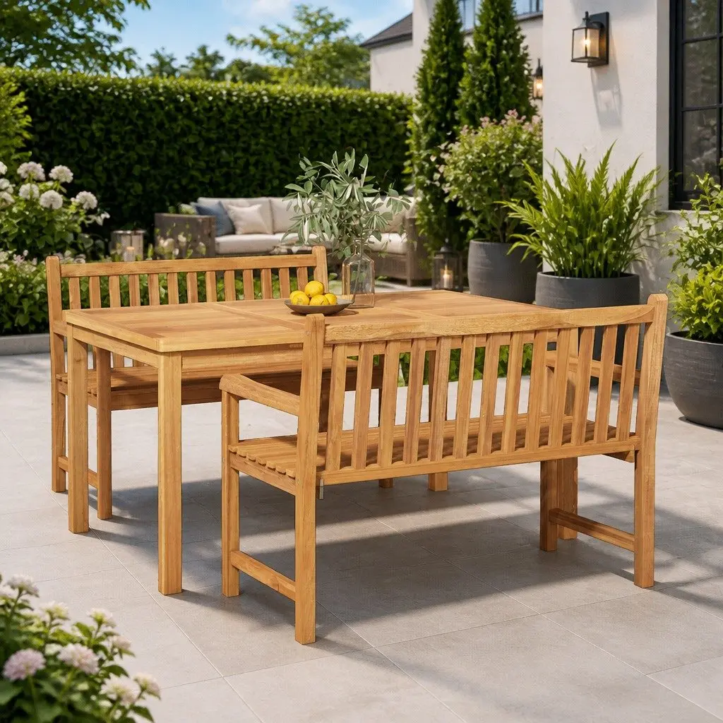 3 Piece Teak Dining Set