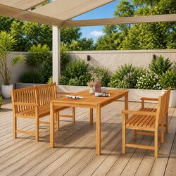 Reliable 3 Piece Garden Dining Set in Solid Teak