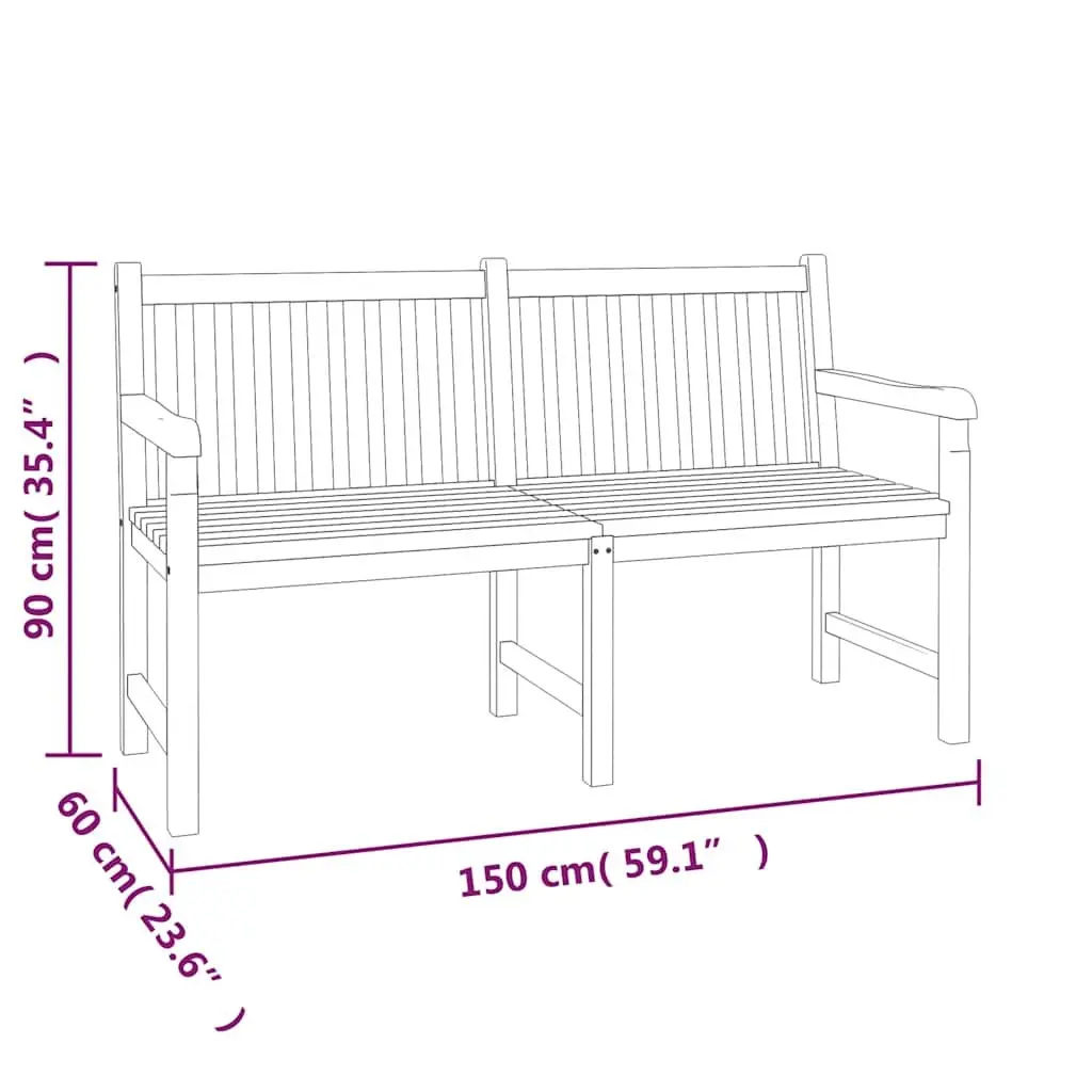 Garden Dining Set 5 Piece Outdoor Furniture Table Chairs Bench Teak Wood Brown