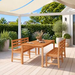 Comfortable Teak Wood Garden Dining Set for Outdoor Use