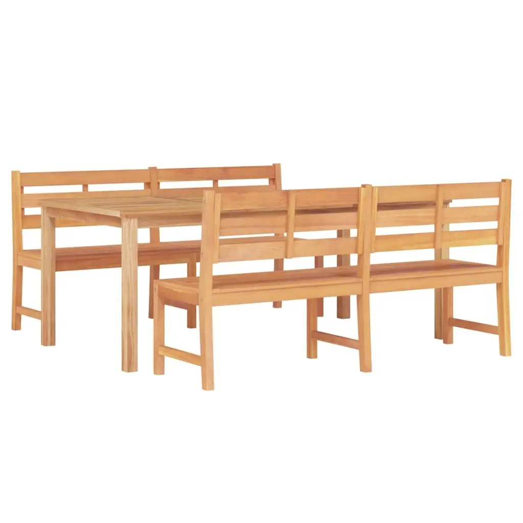 Outdoor Dining Set Made of Solid Teak Wood