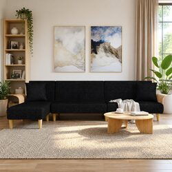 Black L-Shaped Sofa Bed with Comfort and Value