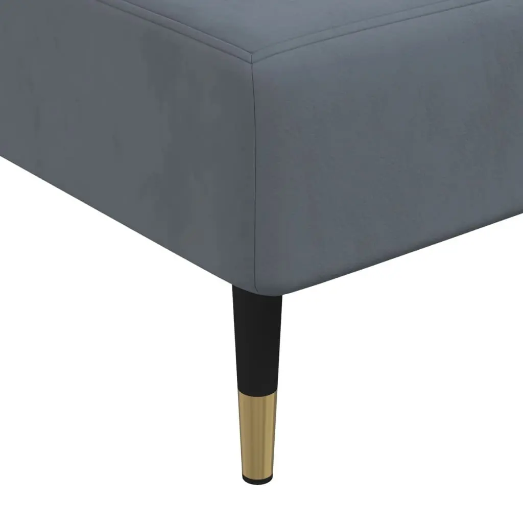 L-Shaped Sofa Bed Grey Convertible Sleeper Couch Chaise Lounge with Tea Table