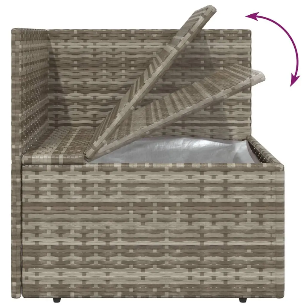 6 Piece Garden Lounge Set Outdoor Furniture Grey Poly Rattan Cushions