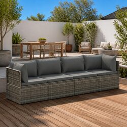 Quality 4 Piece Garden Lounge Set with Built-In Storage