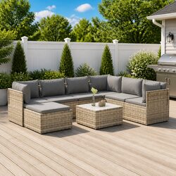 Value and Comfort in Our 8-Piece Garden Lounge Set