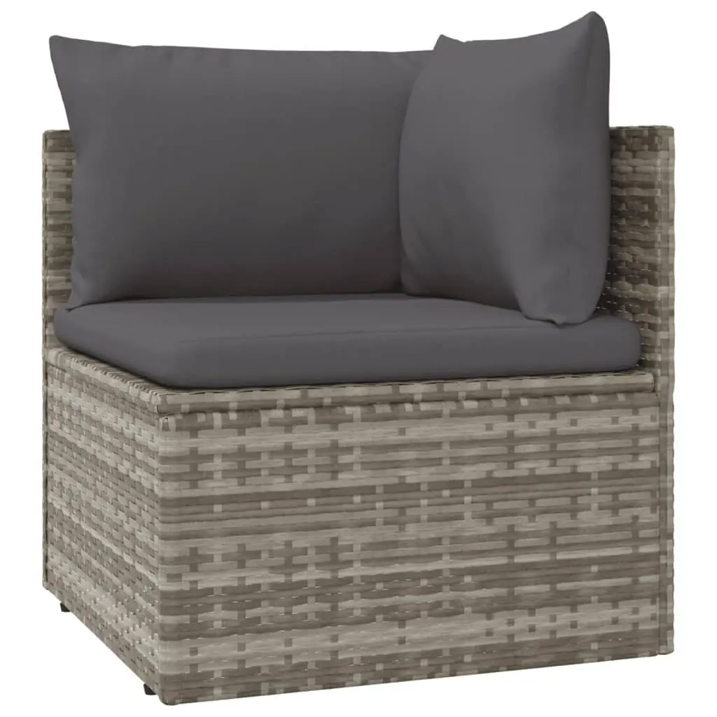 5 Piece Grey Garden Lounge Set with Cushions