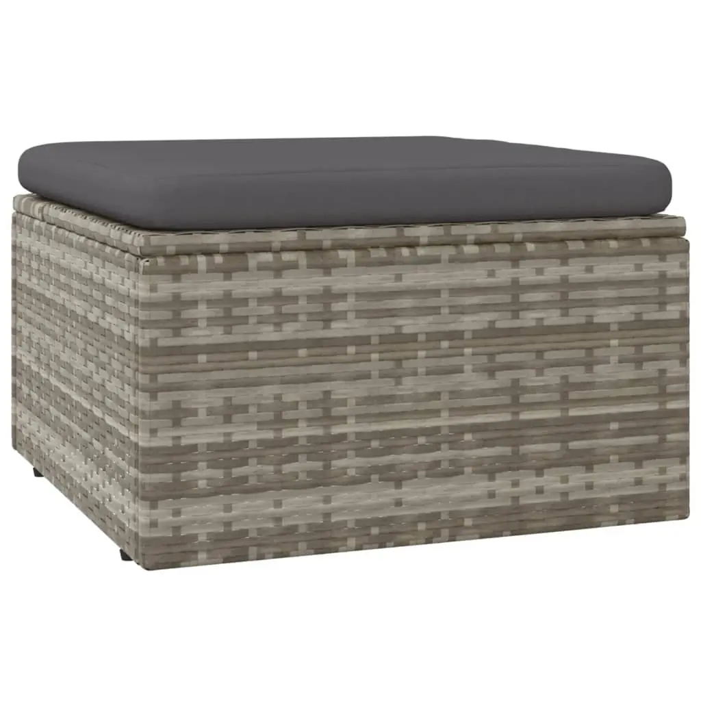 Garden Lounge Set for Outdoor Relaxation 7 Piece Grey Poly Rattan Furniture with Cushions and Storage