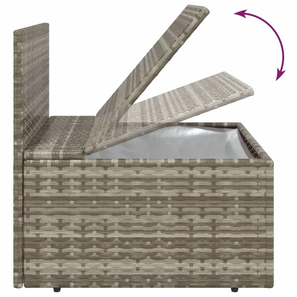 5 Piece Grey Rattan Lounge Set