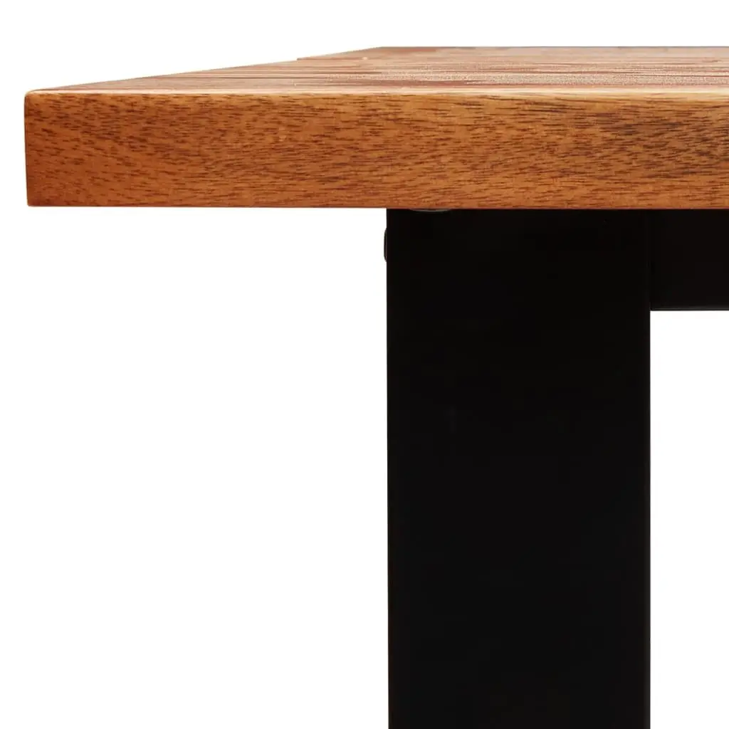 Dining Set 3 Piece Live Edge Solid Wood Acacia Brown Kitchen Table Bench Seats