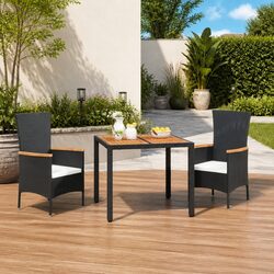 Reliable Black Rattan Garden Dining Set with Comfort