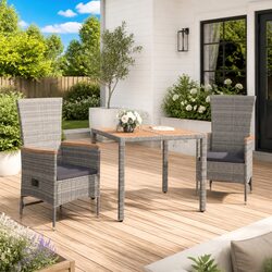 Comfortable Grey Rattan Dining Set for Outdoor Enjoyment