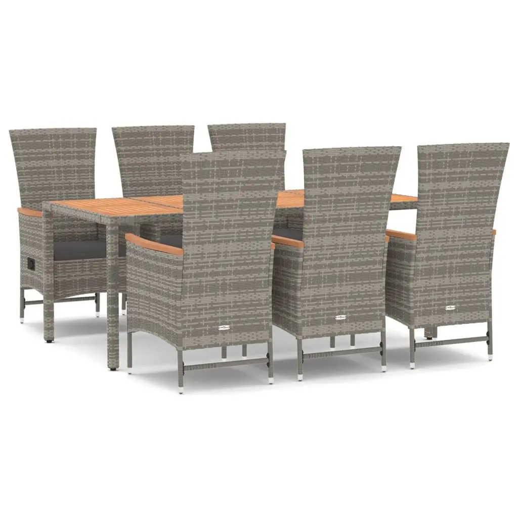 7 Piece Garden Dining Set Outdoor Patio Furniture Grey