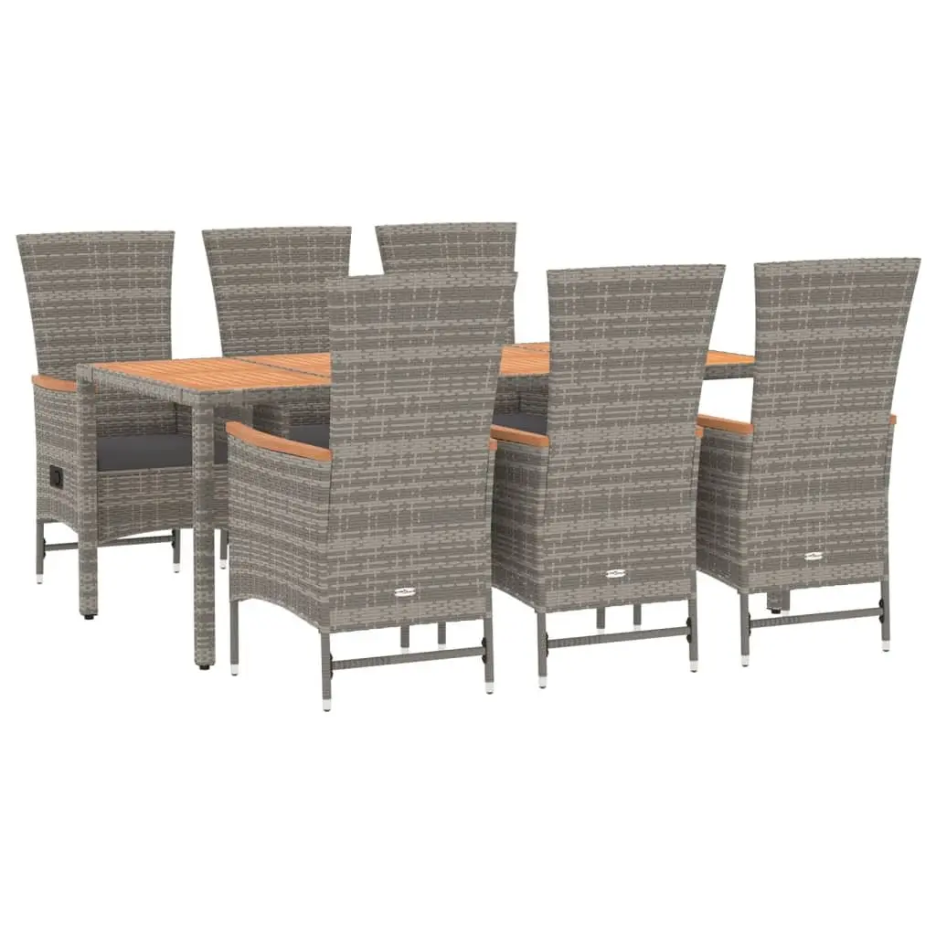 7 Piece Garden Dining Set Outdoor Patio Furniture Grey
