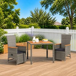 Value and Comfort: 3 Piece Grey Rattan Dining Set