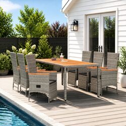 Comfortable and Durable 7-Piece Garden Dining Set in Grey