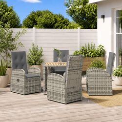 5 Piece Grey Dining Set: Quality Outdoor Furniture