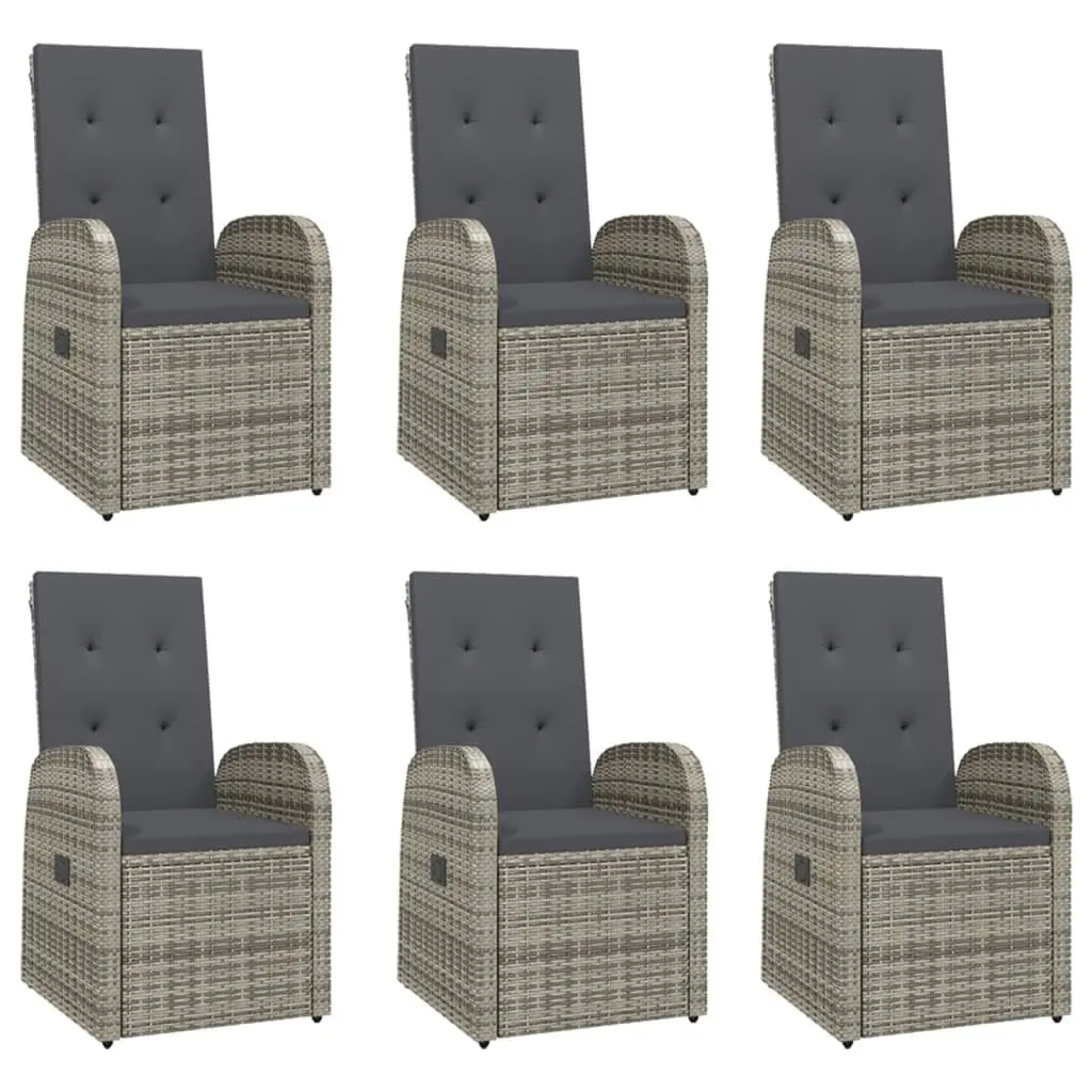 7 Piece Garden Dining Set Grey Outdoor Furniture Cushions