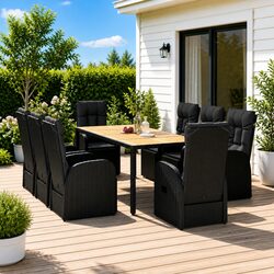 Warm and Welcoming 9 Piece Black Dining Set
