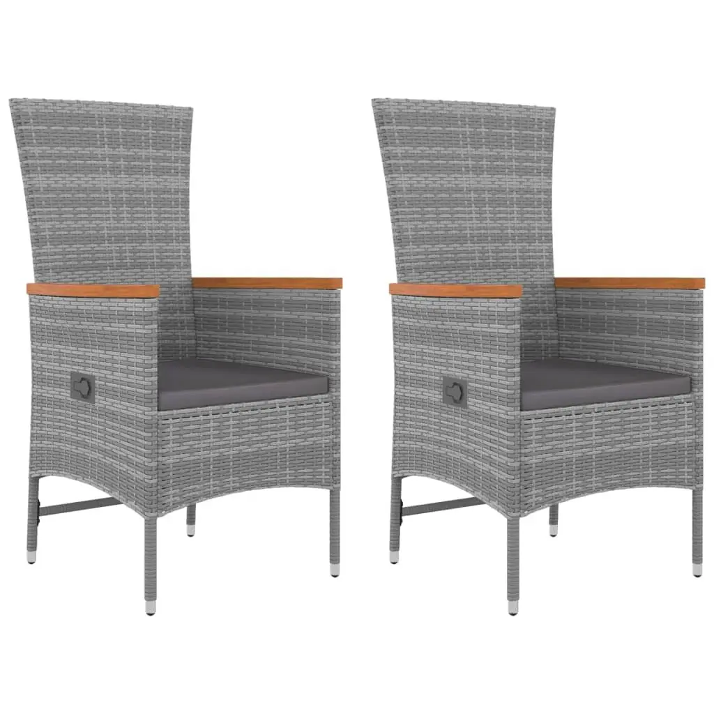 Garden Lounge Set 3 Piece Grey Outdoor Furniture Patio Seating