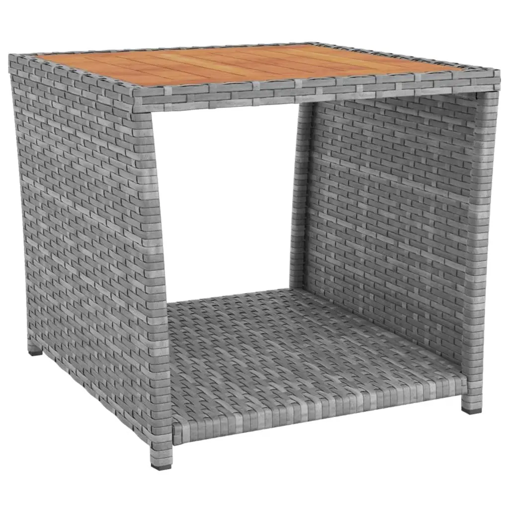 Outdoor Lounge Set Grey Poly Rattan 3 Piece Furniture Chairs Table