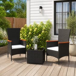 Comfortable and Durable Black Lounge Set for Outdoor Use