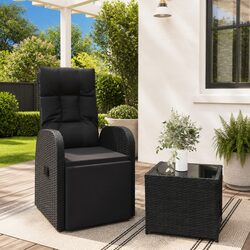 Value-Driven 2-Piece Outdoor Lounge Set in Black Rattan
