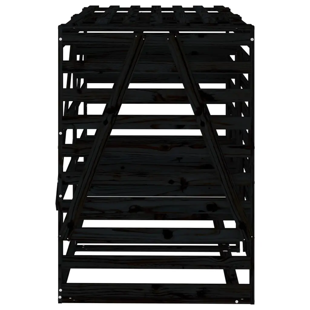 Double Wheelie Bin Storage Shed Garden Waste Container Enclosure Black Wood