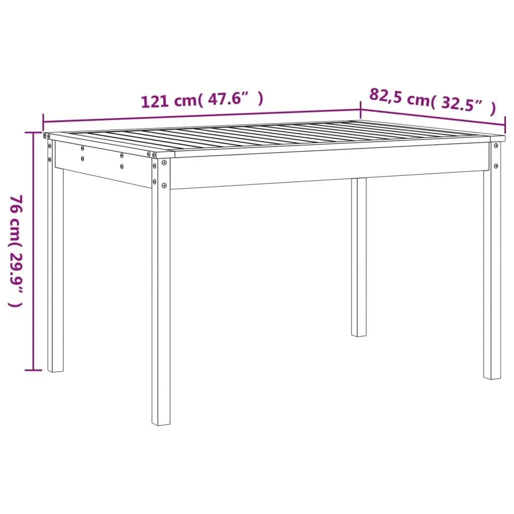 5 Piece Garden Patio Furniture Set Black Solid Pine Wood Outdoor Dining Table and Stools