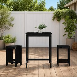 Comforting Black Wood Garden Bar Set for Your Home