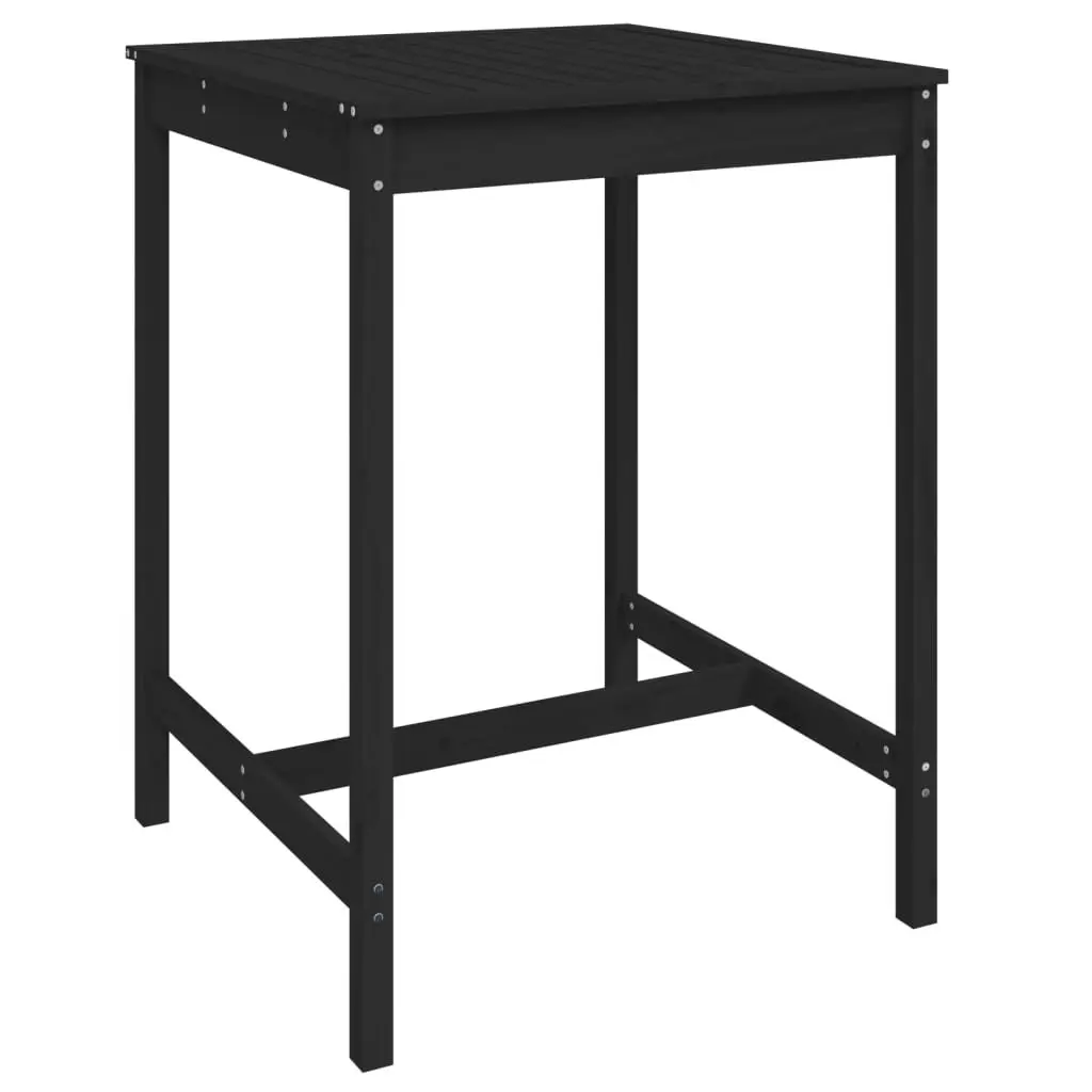 Garden Bar Set Outdoor Patio Furniture 5 Piece Black Wooden Stools Table