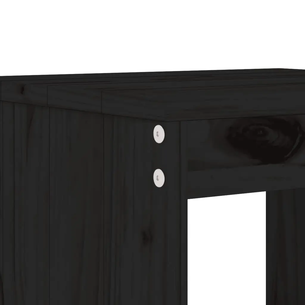 Garden Bar Set Outdoor Patio Furniture 5 Piece Black Wooden Stools Table