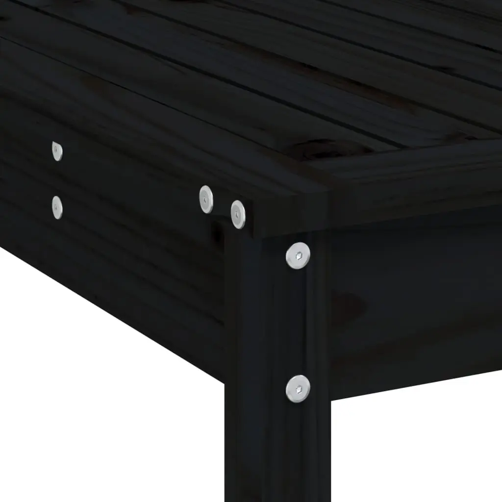 Garden Bar Set Outdoor Patio Furniture 5 Piece Black Wooden Stools Table
