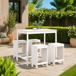 A Reliable and Stylish White Garden Bar Set