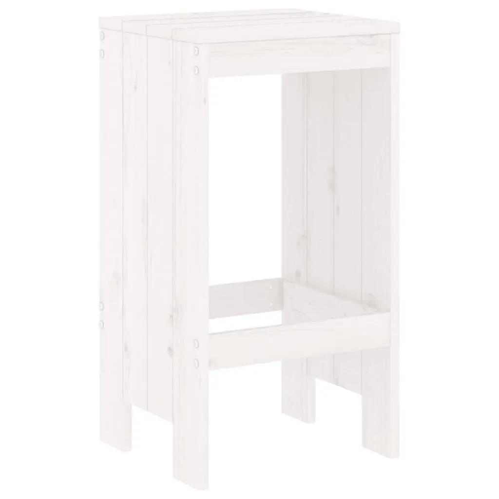 Garden Bar Set Outdoor Dining 5 Piece White Wood Patio Furniture