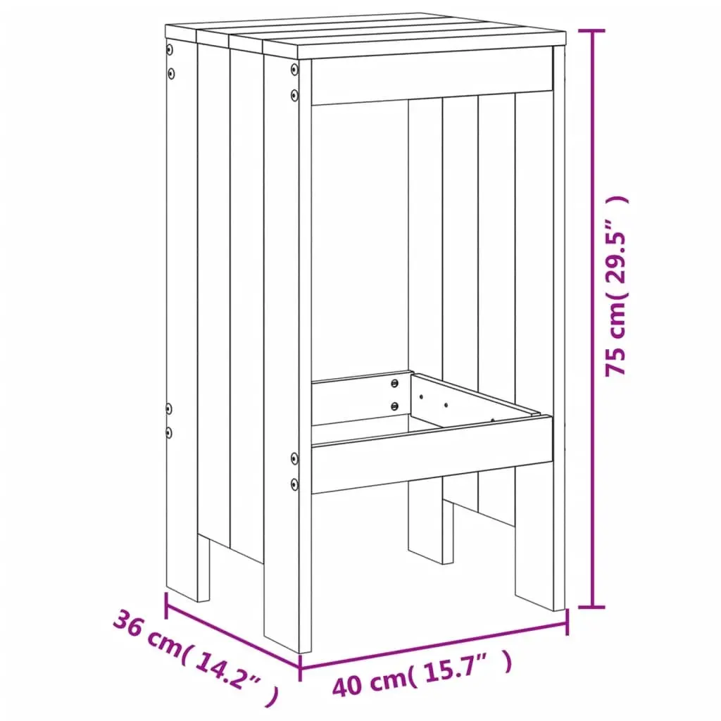 Garden Bar Set Outdoor Dining 5 Piece White Wood Patio Furniture