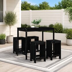 Functional 5-Piece Wooden Bar Set for Outdoor Relaxation